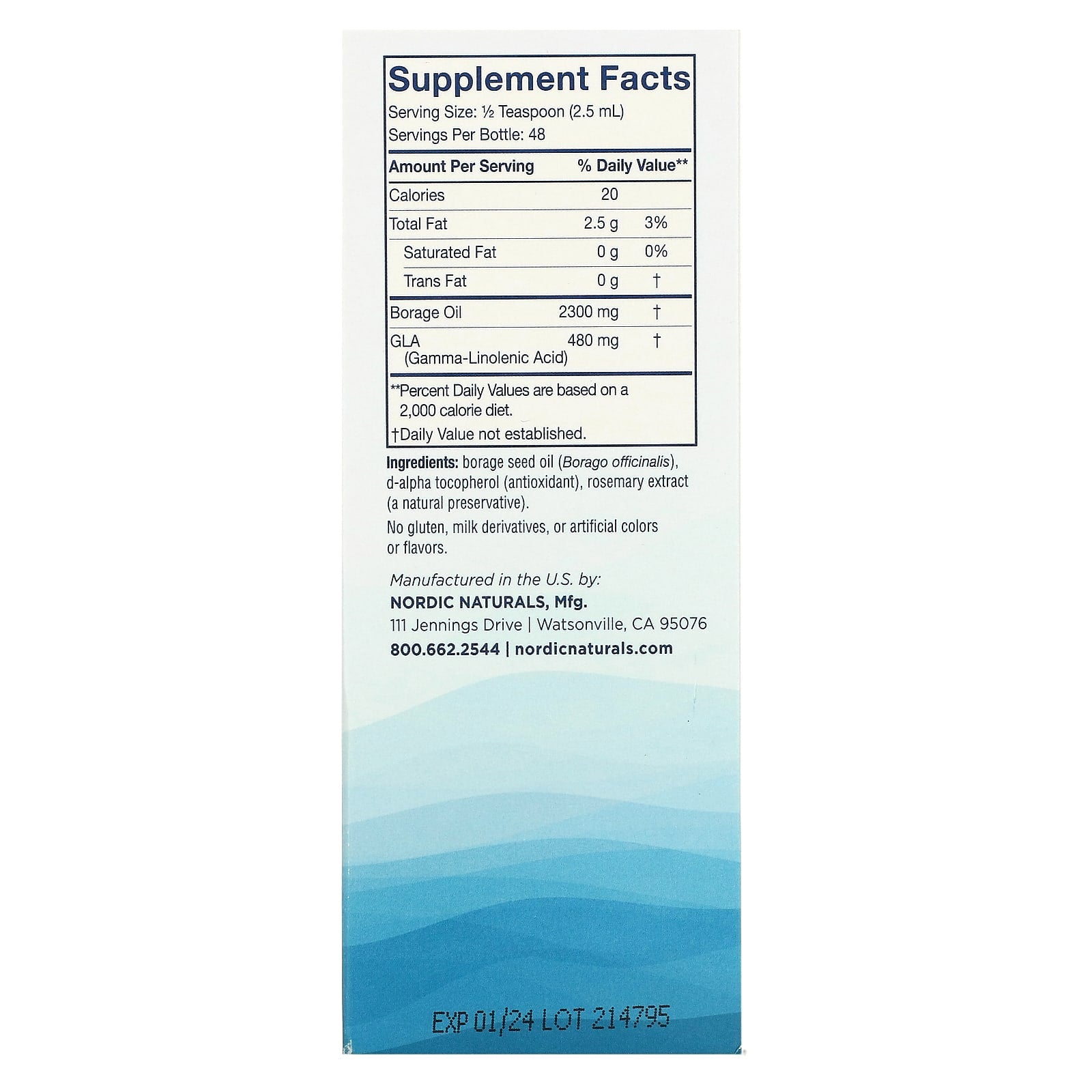 Nordic Naturals, Nordic Beauty, Borage Oil, 4 fl oz (119 ml) UPC 768990016653 | HiLife Vitamins