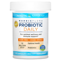 Nordic Naturals, Nordic Flora Probiotic Daily, 12 Billion CFU, 60 Capsules UPC 768990016721 | HiLife Vitamins