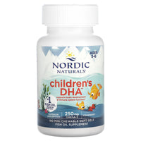 Nordic Naturals, Children's DHA, Ages 3-6, Strawberry, 180 Mini Chewable Soft Gels UPC 768990017209 | HiLife Vitamins