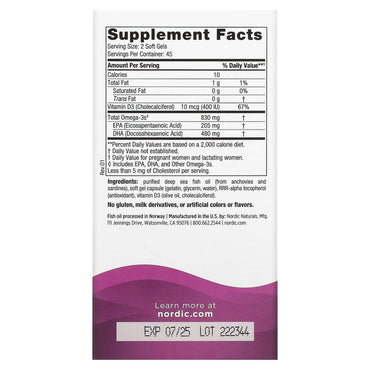 Nordic Naturals, Prenatal DHA, 90 Softgels UPC 768990017414 | HiLife Vitamins