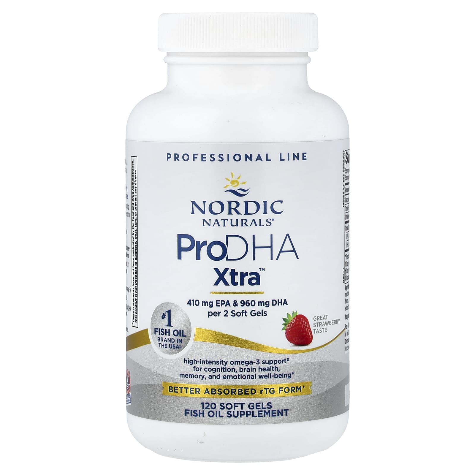 Nordic Naturals, ProDHA Xtra™, Strawberry, 120 Softgels UPC 768990017469 | HiLife Vitamins