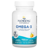 Nordic Naturals, Omega-3, Lemon, 690 mg, 60 Softgels - [product_sku] | HiLife Vitamins