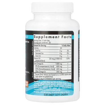 Nordic Naturals, Ultimate Omega-D3® Sport, 60 Softgels UPC 768990018084 | HiLife Vitamins
