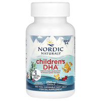 Nordic Naturals, Children's DHA, Ages 3-6, Strawberry, 360 Mini Chewable Soft Gels UPC 768990027208 | HiLife Vitamins