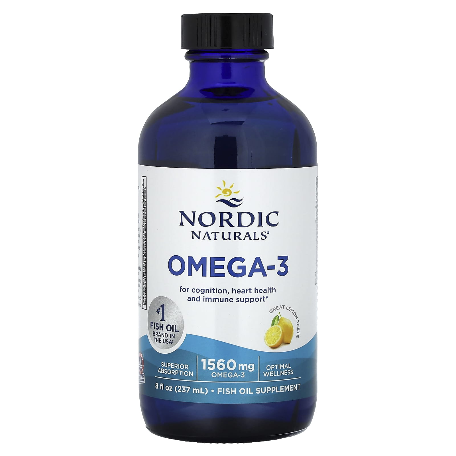 Nordic Naturals, Omega-3, Lemon, 1,560 mg, 8 fl oz (237 ml) UPC 768990027635 | HiLife Vitamins