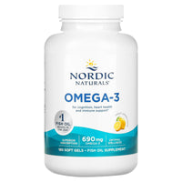 Nordic Naturals, Omega-3, Lemon, 690 mg, 180 Softgels UPC 768990037603 | HiLife Vitamins
