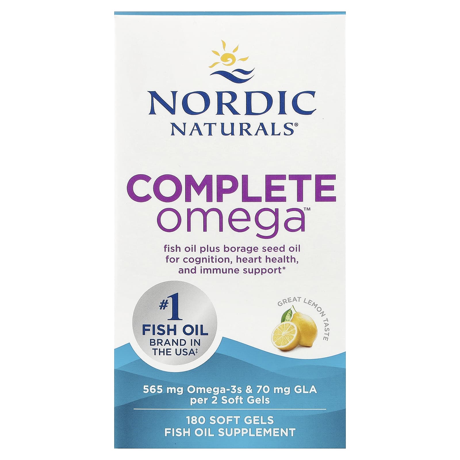 Nordic Naturals, Complete Omega™, Lemon, 180 Soft Gels UPC 768990037702 | Hilife Vitamins