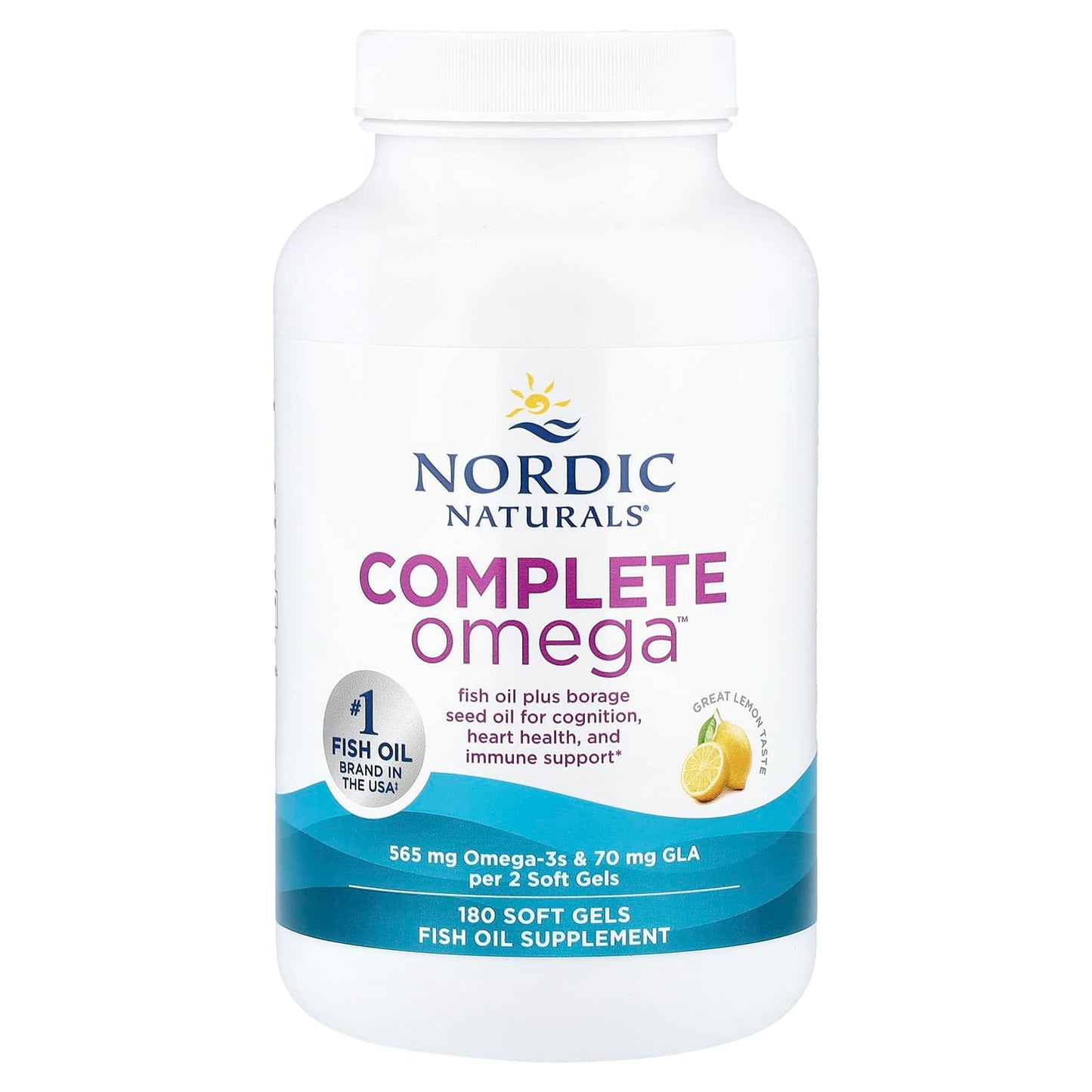 Nordic Naturals, Complete Omega™, Lemon, 180 Soft Gels UPC 768990037702 | Hilife Vitamins
