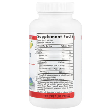 Nordic Naturals, ProEPA™ Xtra, Lemon, 120 Softgels UPC 768990070631 | HiLife Vitamins