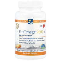 Nordic Naturals, ProOmega® 2000 Jr., Strawberry, 650 mg, 60 Soft Gels UPC 768990071256 | HiLife Vitamins