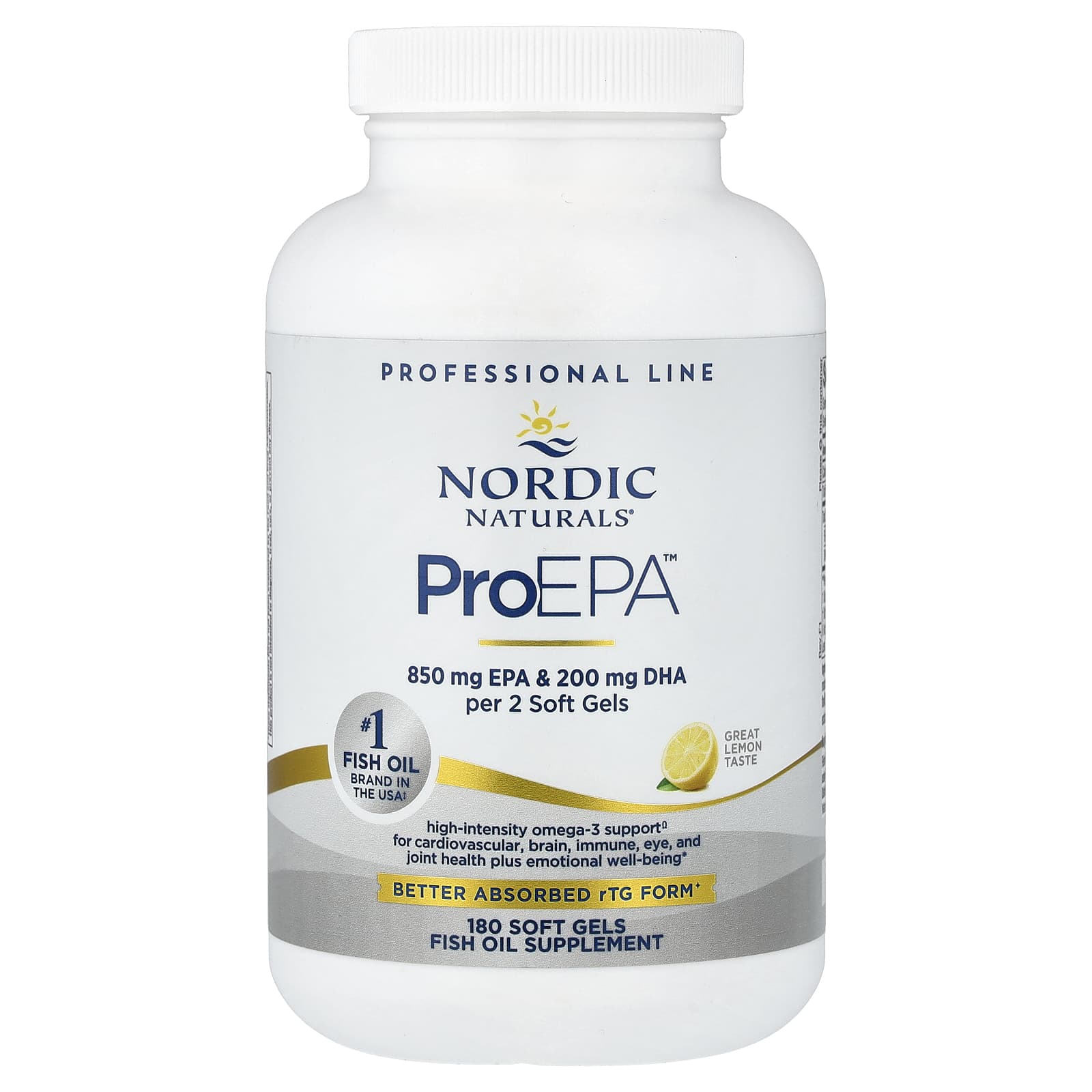 Nordic Naturals, ProEPA™, Lemon, 180 Soft Gels UPC 768990080616 | HiLife Vitamins