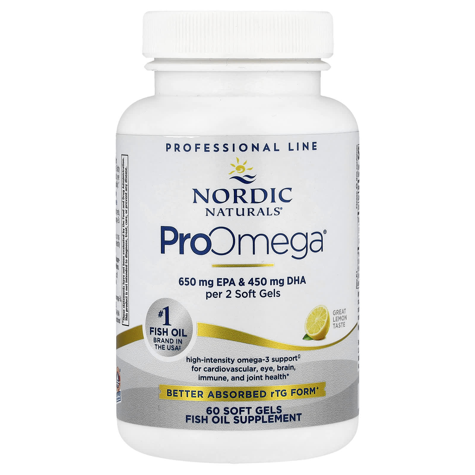 Nordic Naturals, ProOmega®, Lemon, 60 Soft Gels (640 mg per Soft Gel) UPC 768990121203 | HiLife Vitamins
