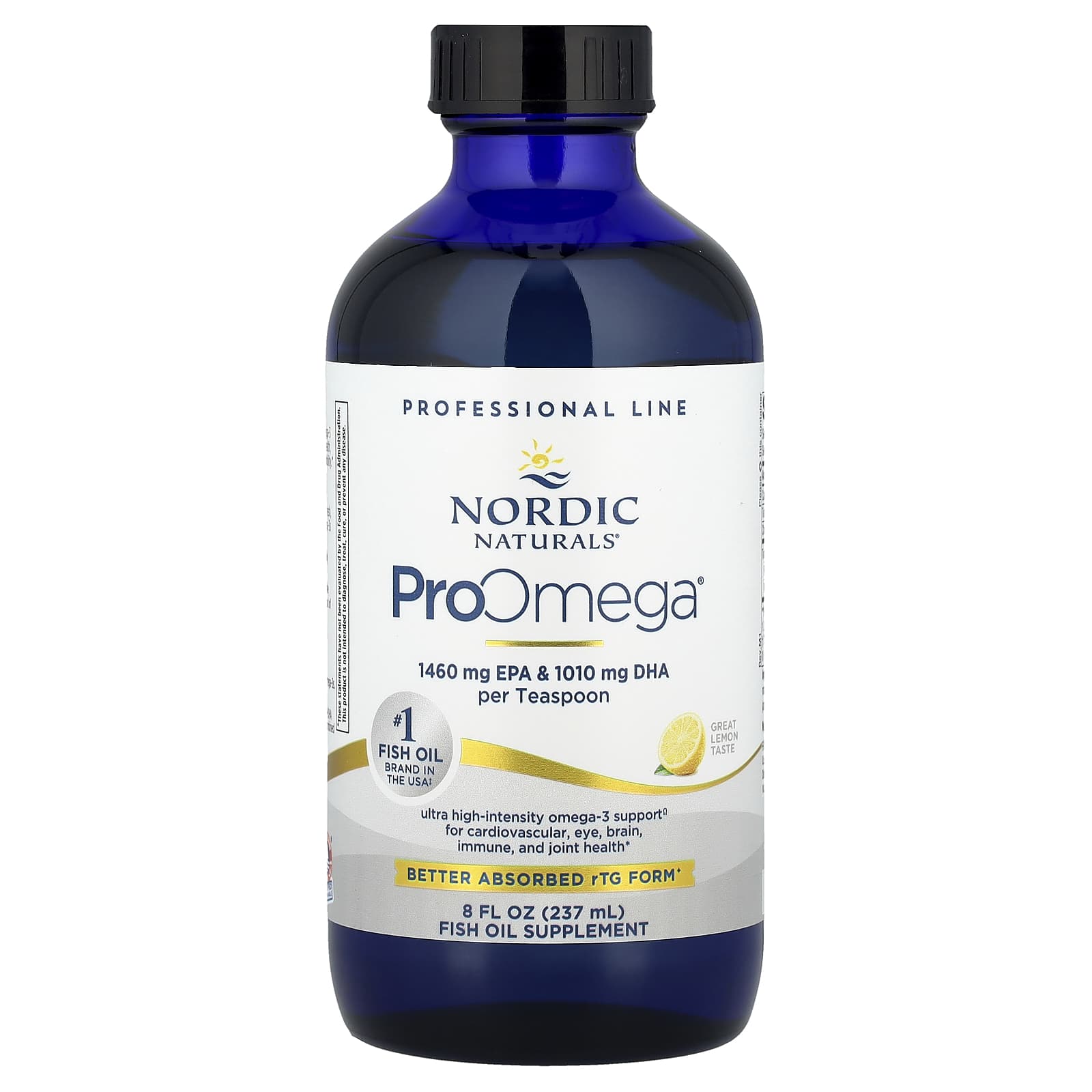 Nordic Naturals, ProOmega®, Lemon, 2,840 mg, 8 fl oz (237 ml) UPC 768990121265 | HiLife Vitamins