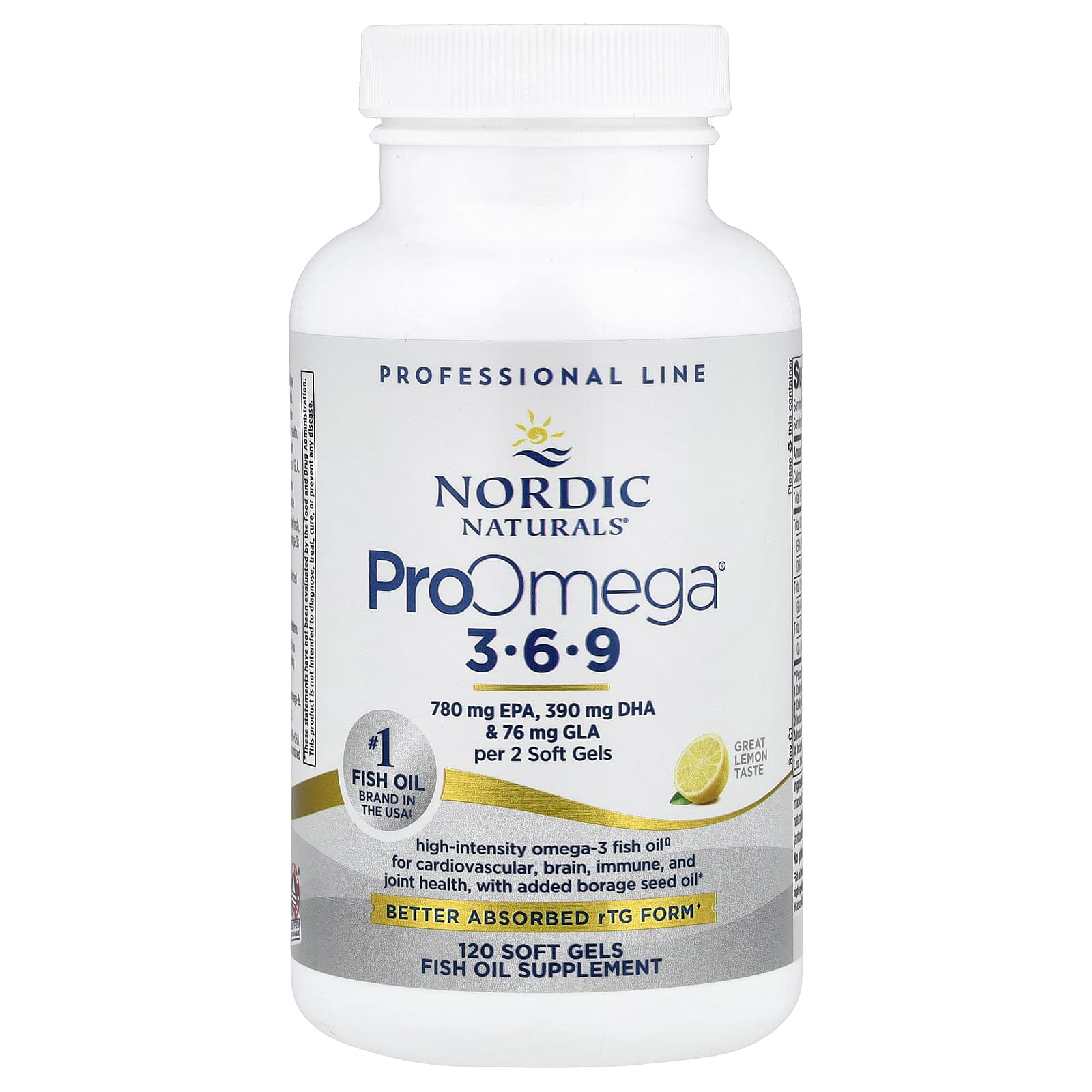 Nordic Naturals, ProOmega 3-6-9, Lemon, 1,000 mg, 120 Soft Gels (500 mg per Capsule) UPC 768990121289 | Hilife Vitamins