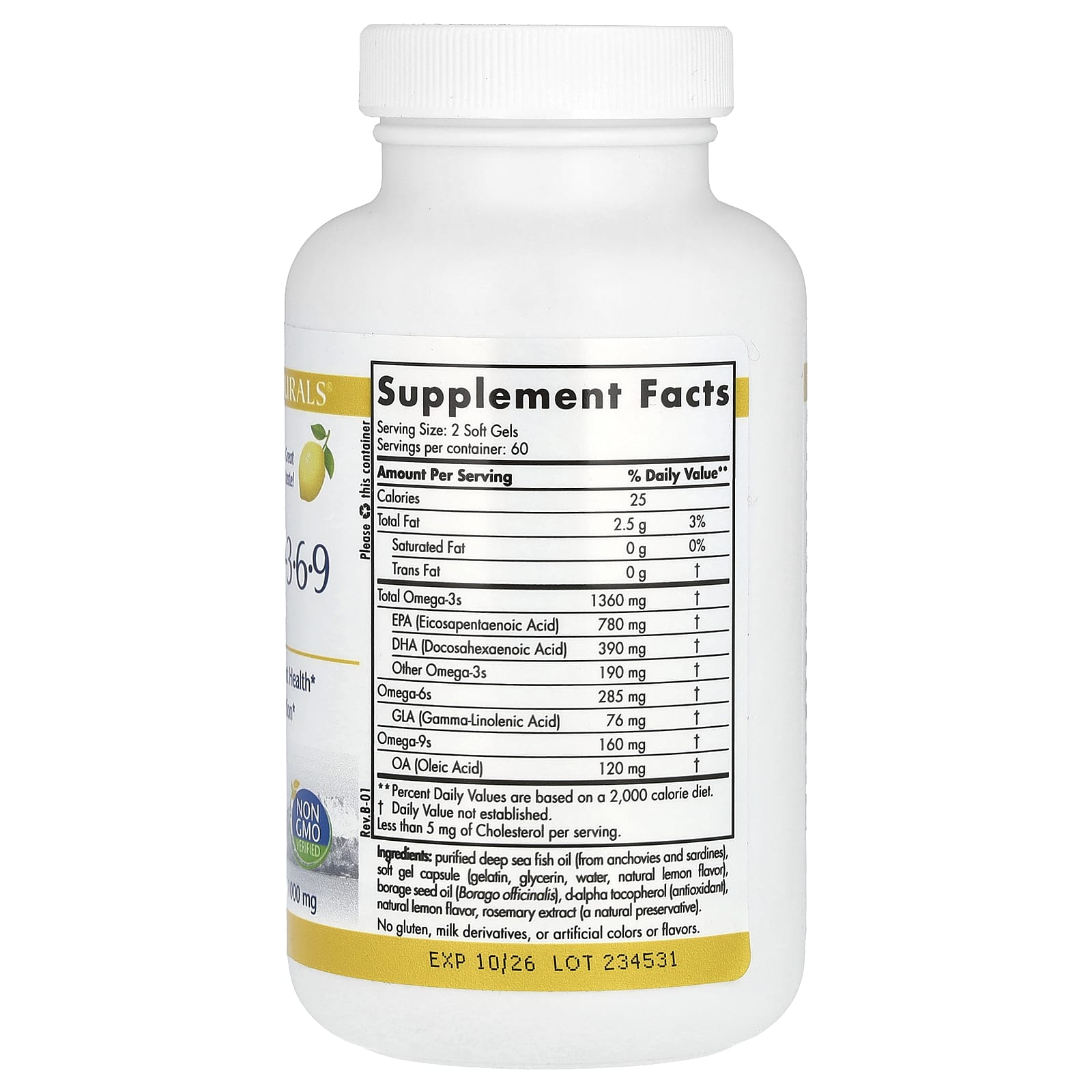 Nordic Naturals, ProOmega 3-6-9, Lemon, 1,000 mg, 120 Soft Gels (500 mg per Capsule) UPC 768990121289 | HiLife Vitamins