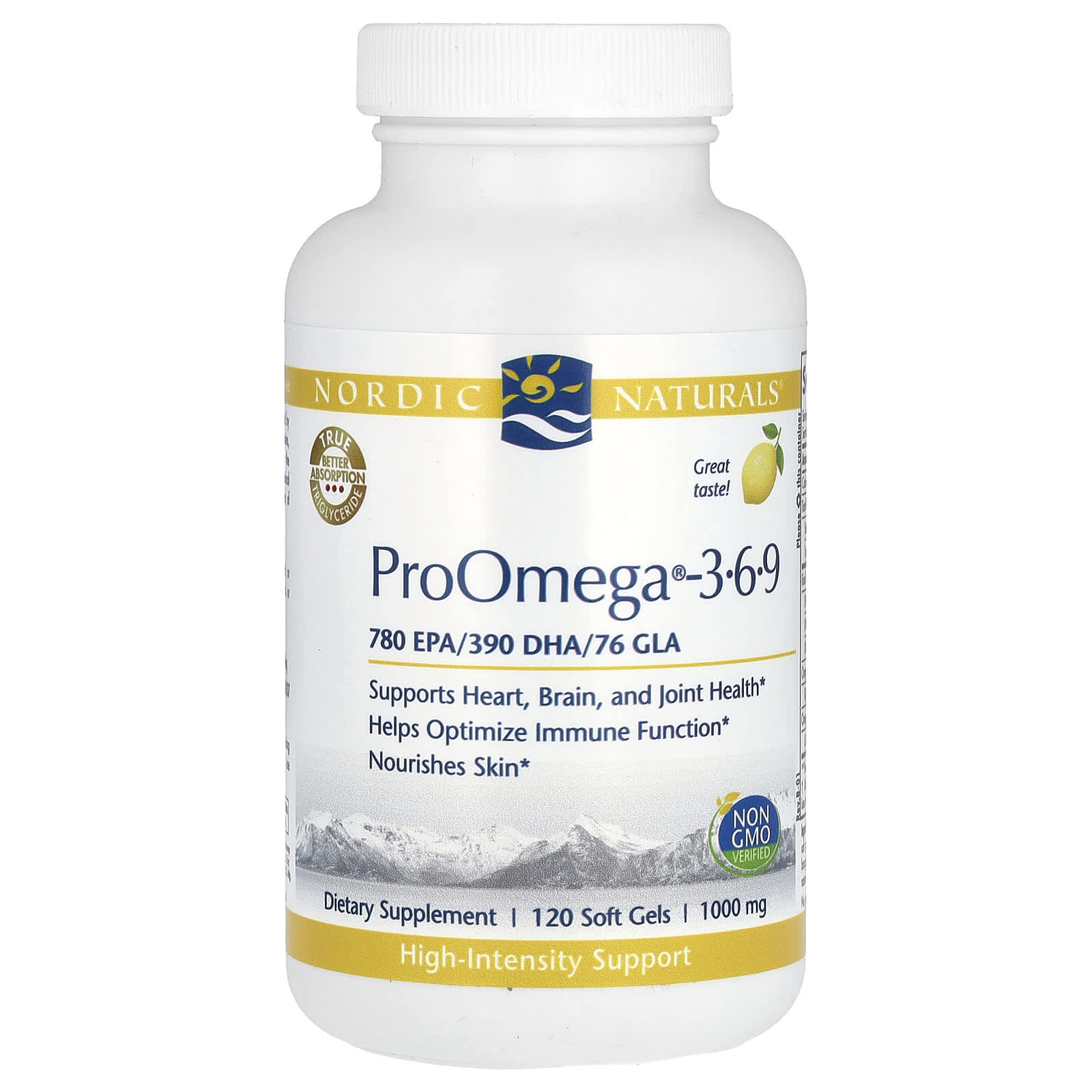 Nordic Naturals, ProOmega 3-6-9, Lemon, 1,000 mg, 120 Soft Gels (500 mg per Capsule) UPC 768990121289 | HiLife Vitamins