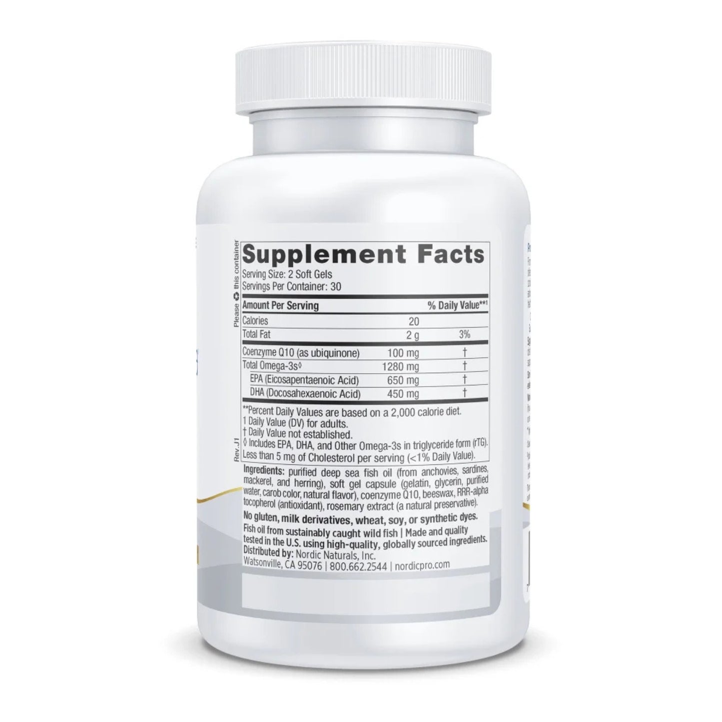 Nordic Naturals, ProOmega® CoQ10, 60 Softgels UPC 768990121302 | HiLife Vitamins