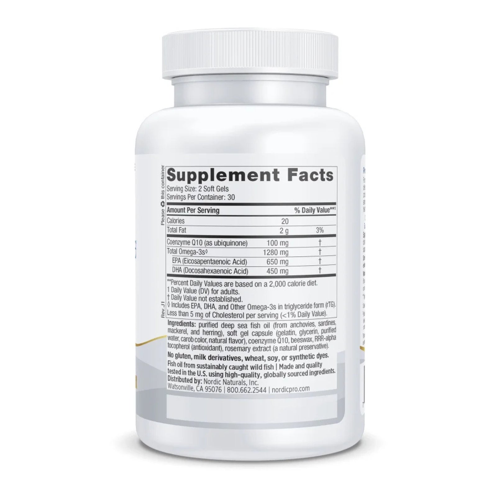 Nordic Naturals, ProOmega® CoQ10, 60 Softgels UPC 768990121302 | HiLife Vitamins