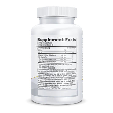 Nordic Naturals, ProOmega® CoQ10, 60 Softgels UPC 768990121302 | HiLife Vitamins