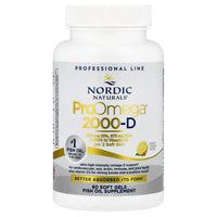 Nordic Naturals, ProOmega® 2000-D, Lemon, 60 Soft Gels UPC 768990121340 | HiLife Vitamins