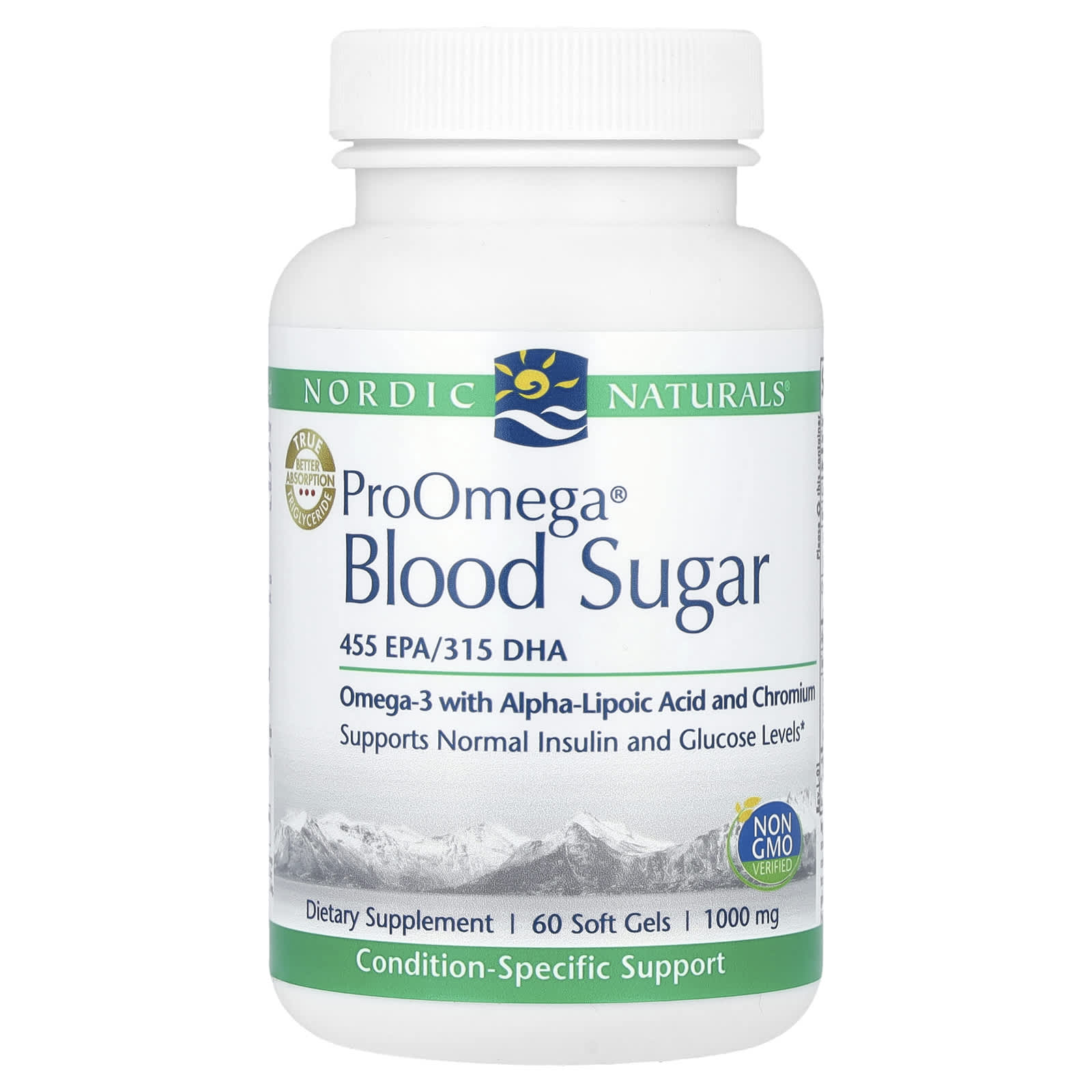 Nordic Naturals, ProOmega® Blood Sugar, 1,000 mg, 60 Softgels (500 mg per Softgel) UPC 768990121708 | HiLife Vitamins