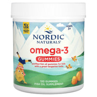 Nordic Naturals, Omega-3 Gummies, Ages 3+, Tangerine, 120 Gummies UPC 768990301315 | HiLife Vitamins