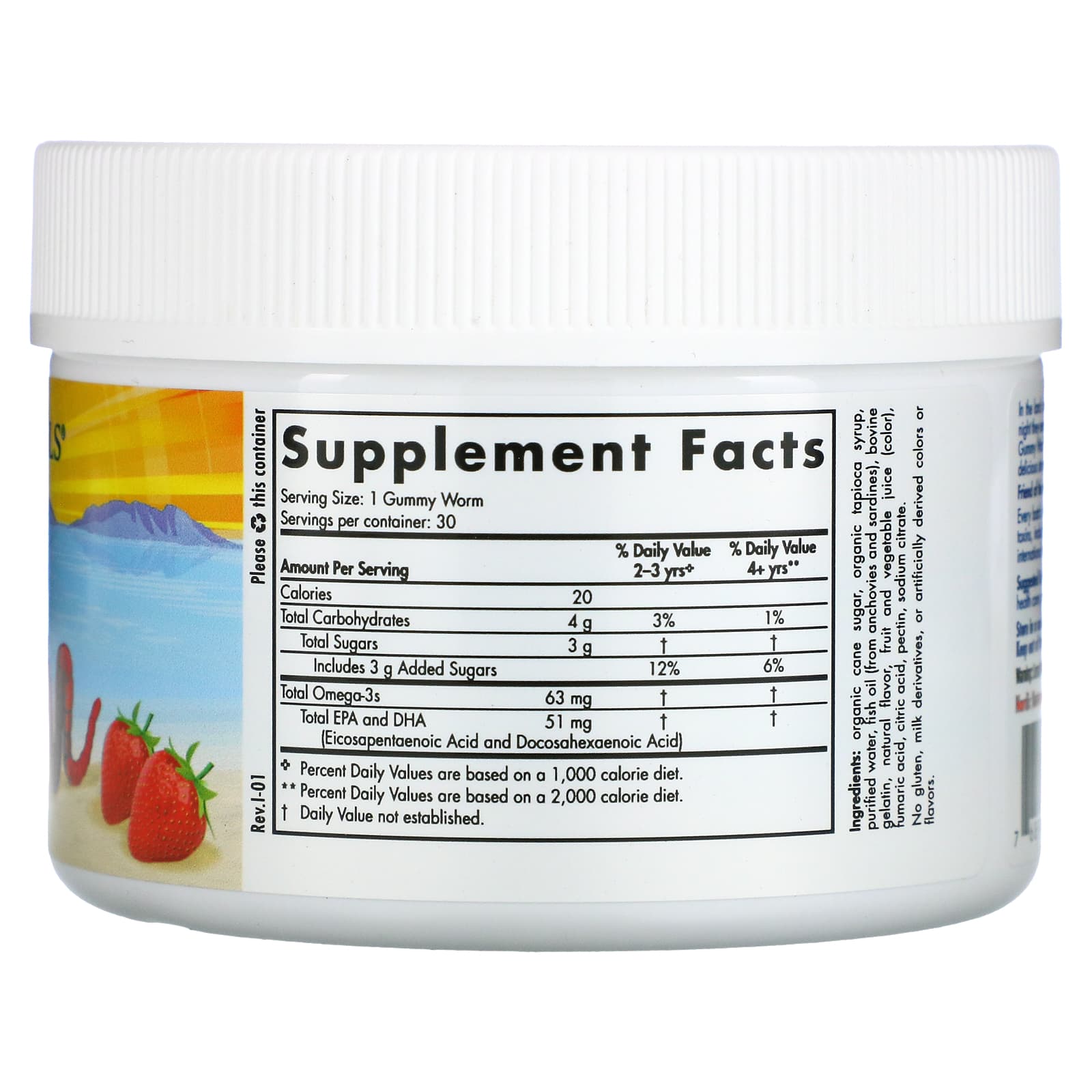 Nordic Naturals, Omega-3 Gummy Worms, 30 Gummies UPC 768990301506 | HiLife Vitamins