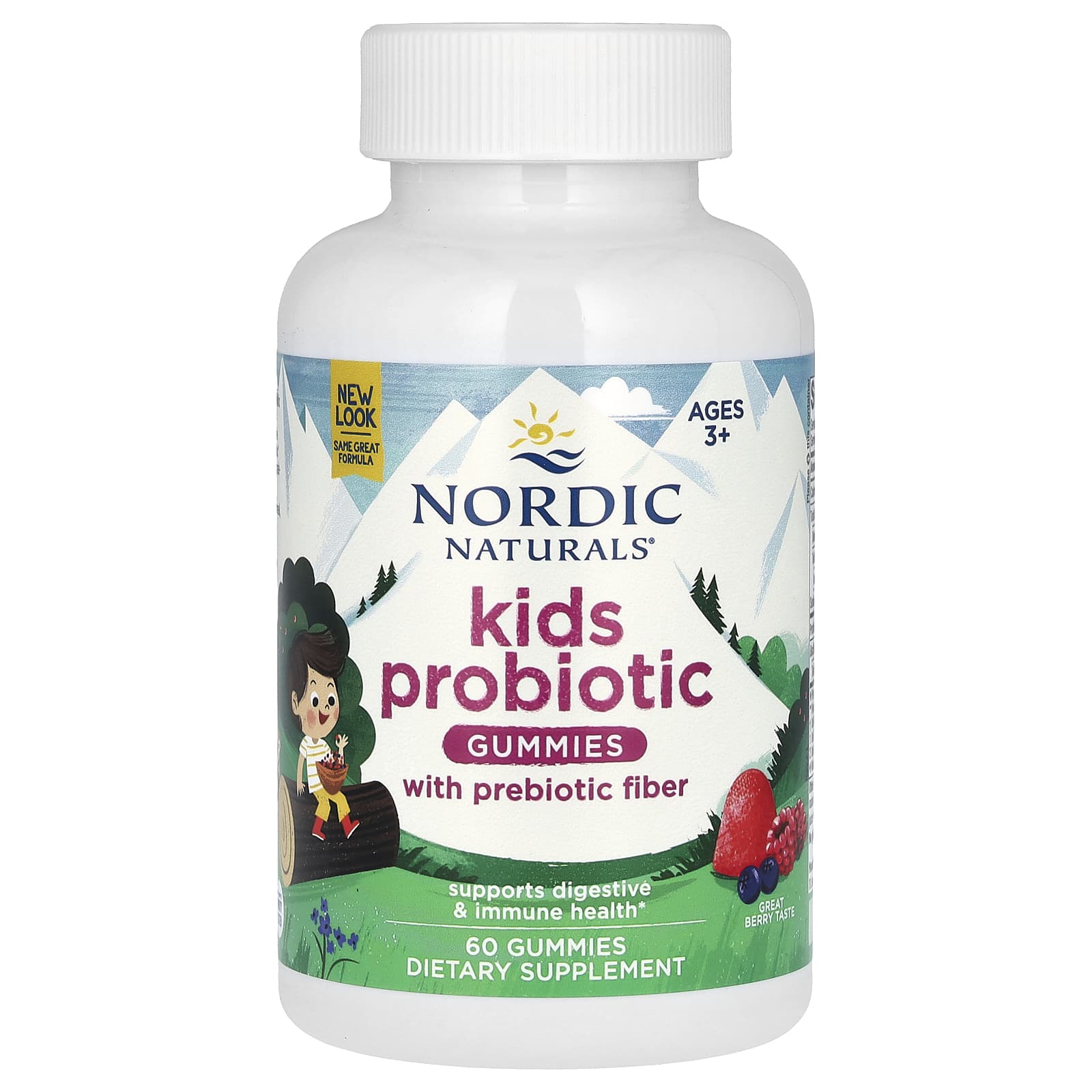 Nordic Naturals, Kids Probiotic Gummies, Ages 3+, Great Berry, 60 Gummies UPC 768990301704 | HiLife Vitamins