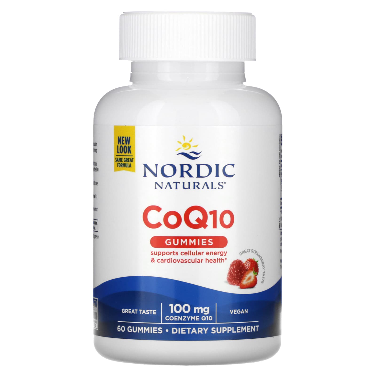 Nordic Naturals, CoQ10 Gummies, Strawberry, 100 mg, 60 Gummies UPC 768990301858 | HiLife Vitamins