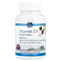 Nordic Naturals, Vitamin D3 Gummies, Wild Berry, 1,000 IU, 60 Gummies UPC 768990311451 | HiLife Vitamins