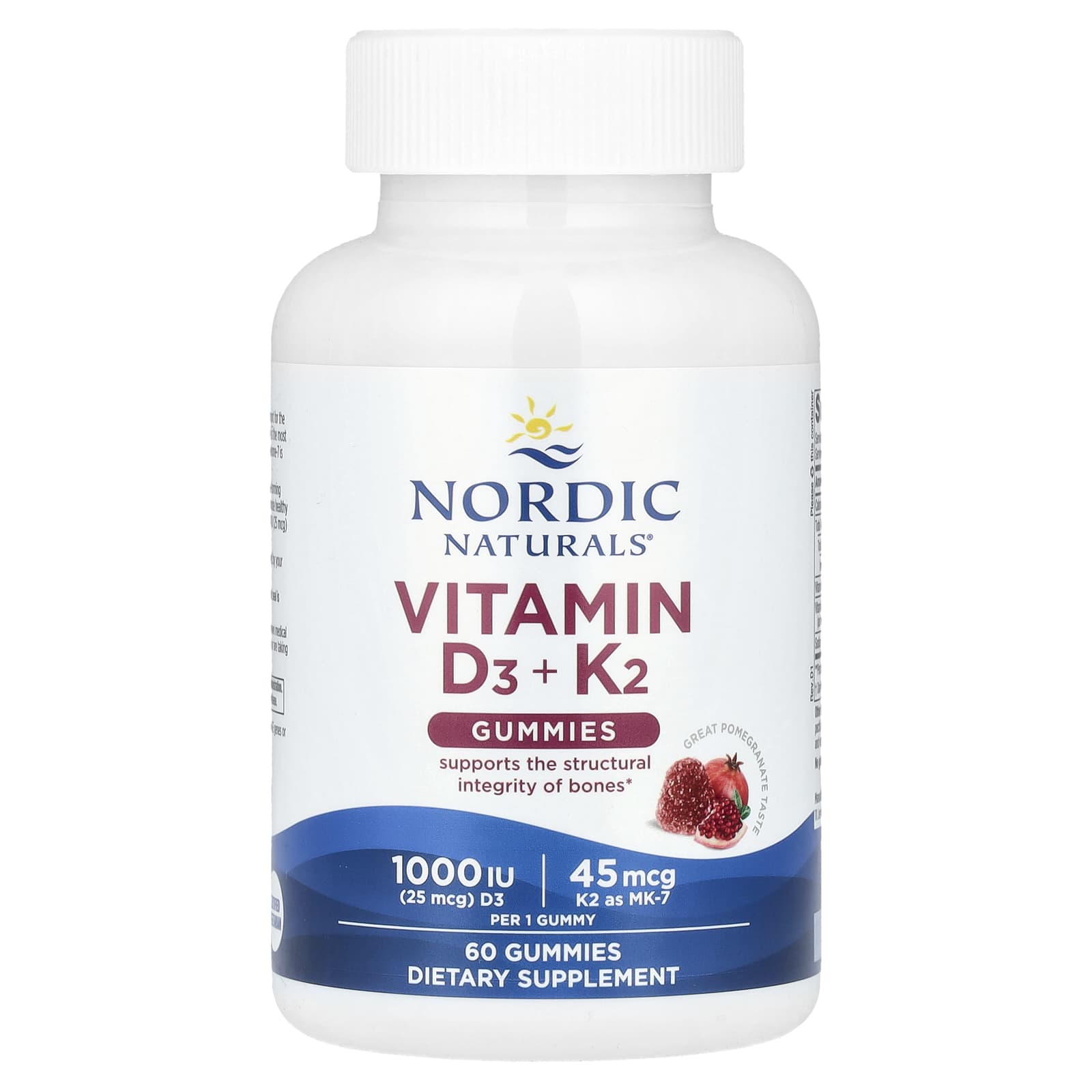 Nordic Naturals, Vitamin D3+K2 Gummies, 60 Gummies UPC 768990311604 | HiLife Vitamins