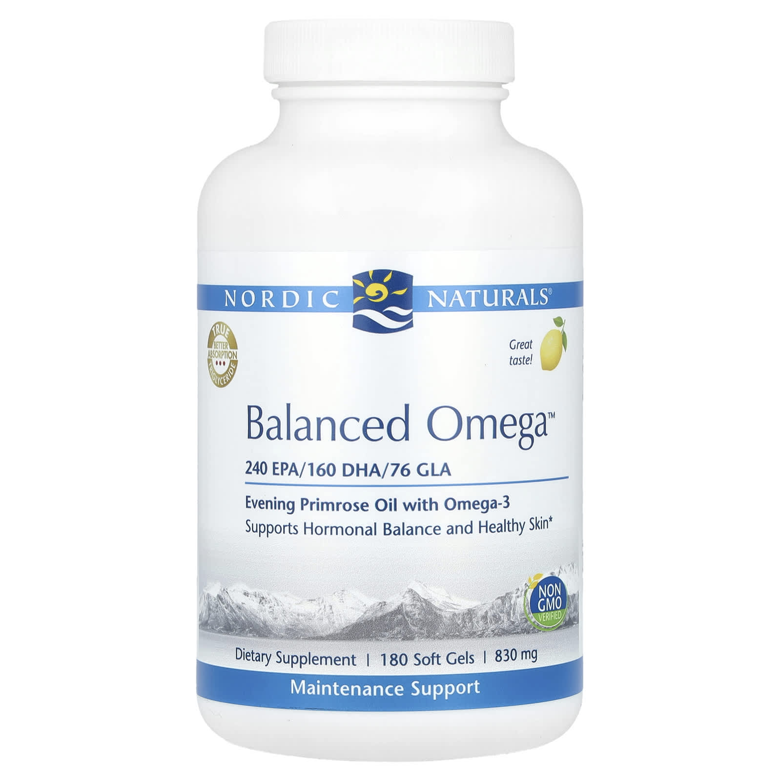 Nordic Naturals, Balanced Omega, 180 Soft Gels UPC 768990505010 | HiLife Vitamins