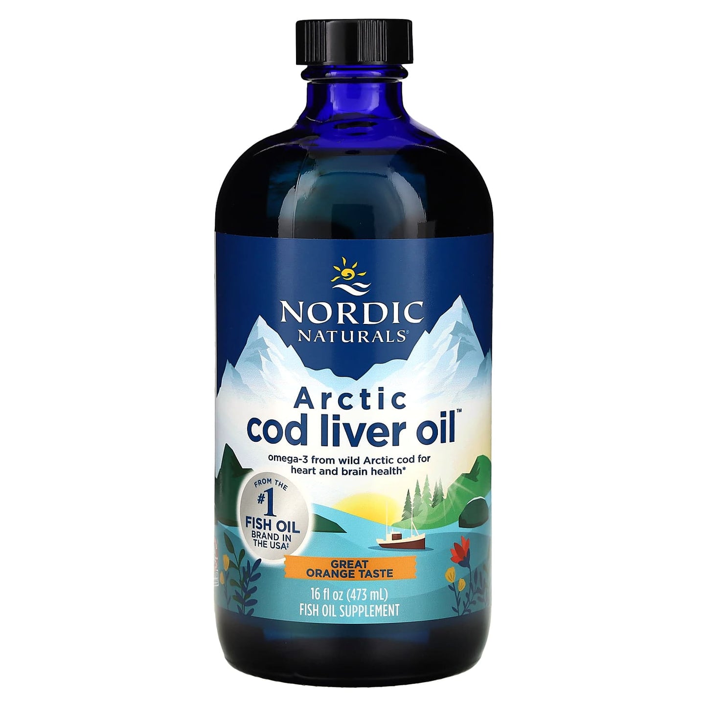 Nordic Naturals, Arctic Cod Liver Oil, Orange, 1,060 mg, 16 fl oz (473 ml) UPC 768990547874 | HiLife Vitamins