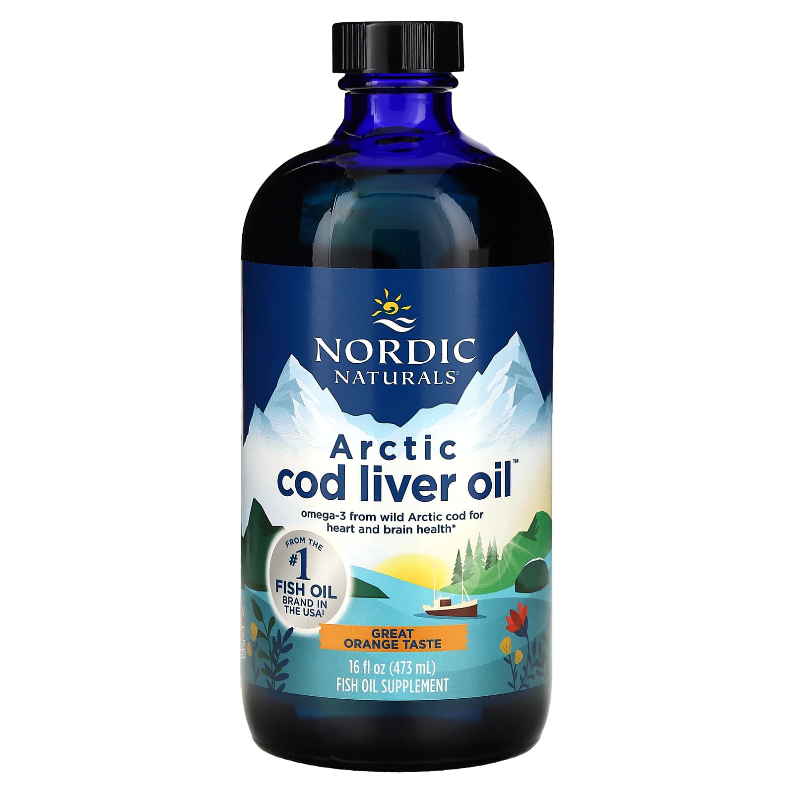 Nordic Naturals, Arctic Cod Liver Oil, Orange, 1,060 mg, 16 fl oz (473 ml) UPC 768990547874 | HiLife Vitamins