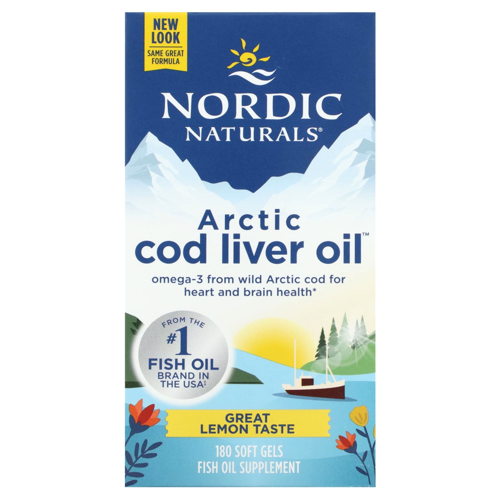Nordic Naturals, Arctic Cod Liver Oil, Lemon, 180 Softgels UPC 768990578854 | HiLife Vitamins