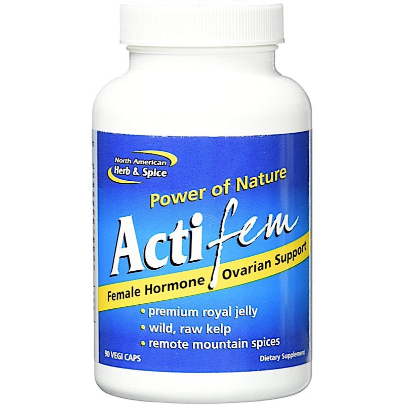 North American Herb, Actifem, Female Hormone Ovarian Support, 90 Vegi Caps UPC 635824006435 | Hilife Vitamins