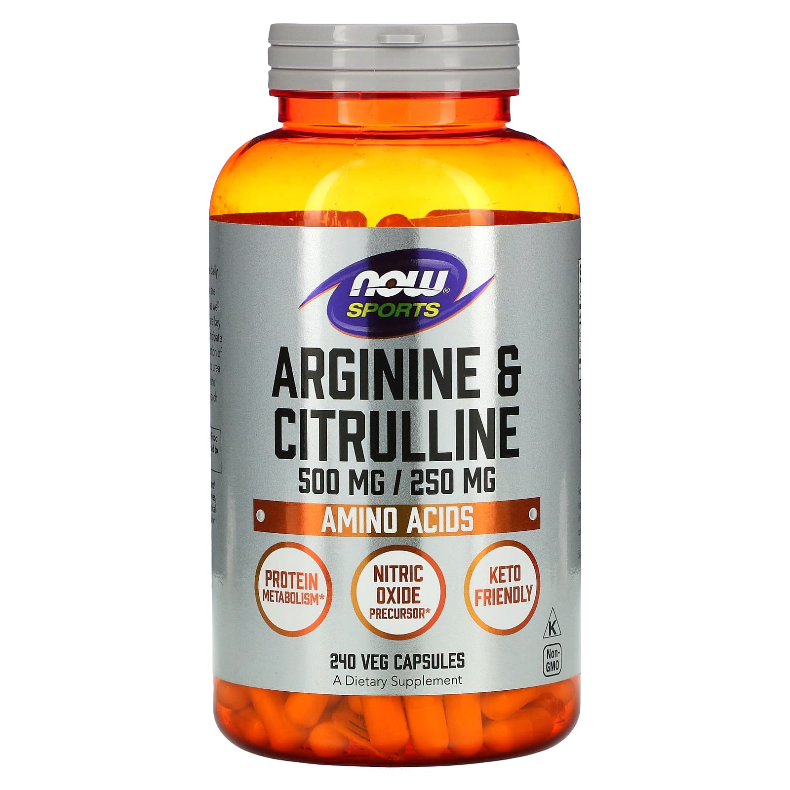 Now Foods, ARGININE 500mg CITRULLINE 250mg, 240 Capsules UPC 733739000385 | HiLife Vitamins