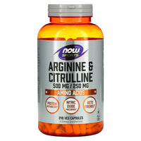 Now Foods, ARGININE 500mg CITRULLINE 250mg, 240 Capsules UPC 733739000385 | HiLife Vitamins