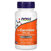 Now Foods, Carnitine 500 mg, 60 Capsules UPC 733739000729 | HiLife Vitamins