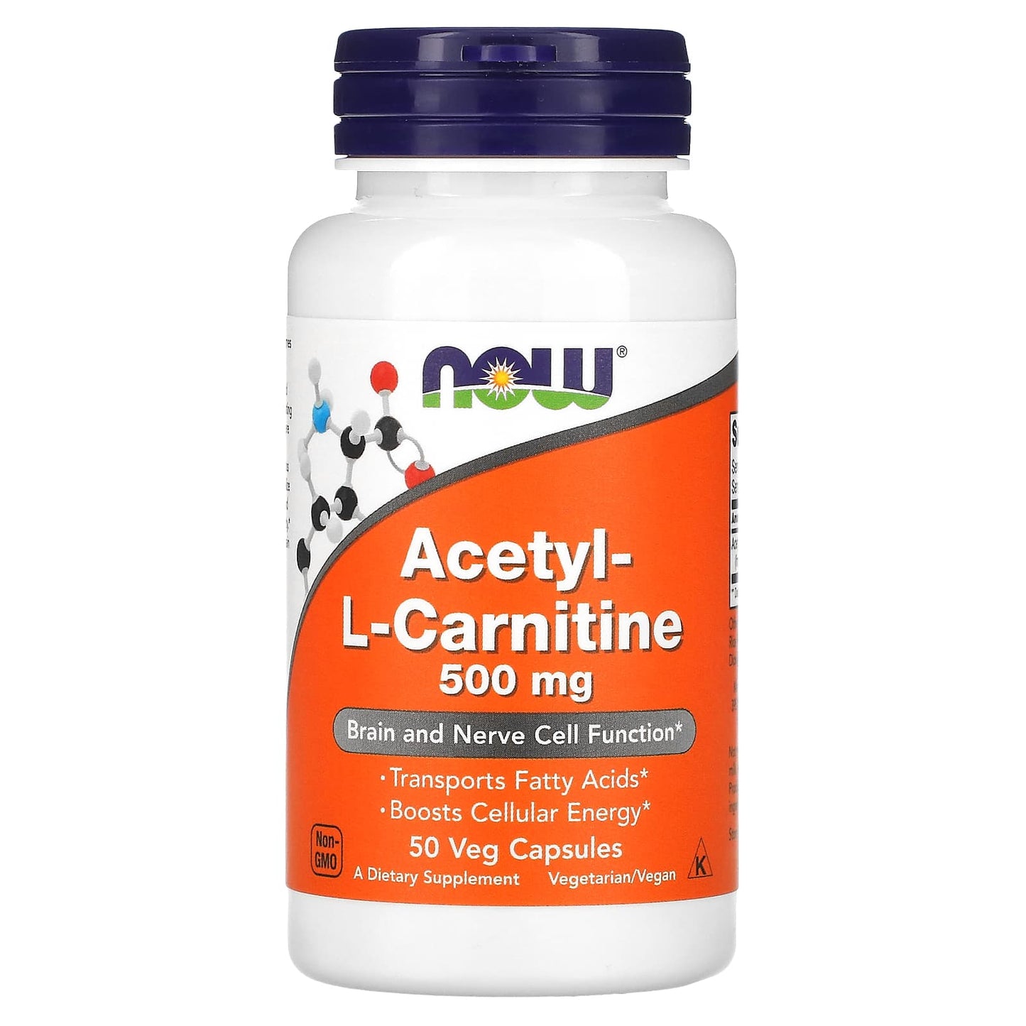 Now Foods, Acetyl L-Carn 500 mg, 50 Capsules UPC 733739000750 | HiLife Vitamins