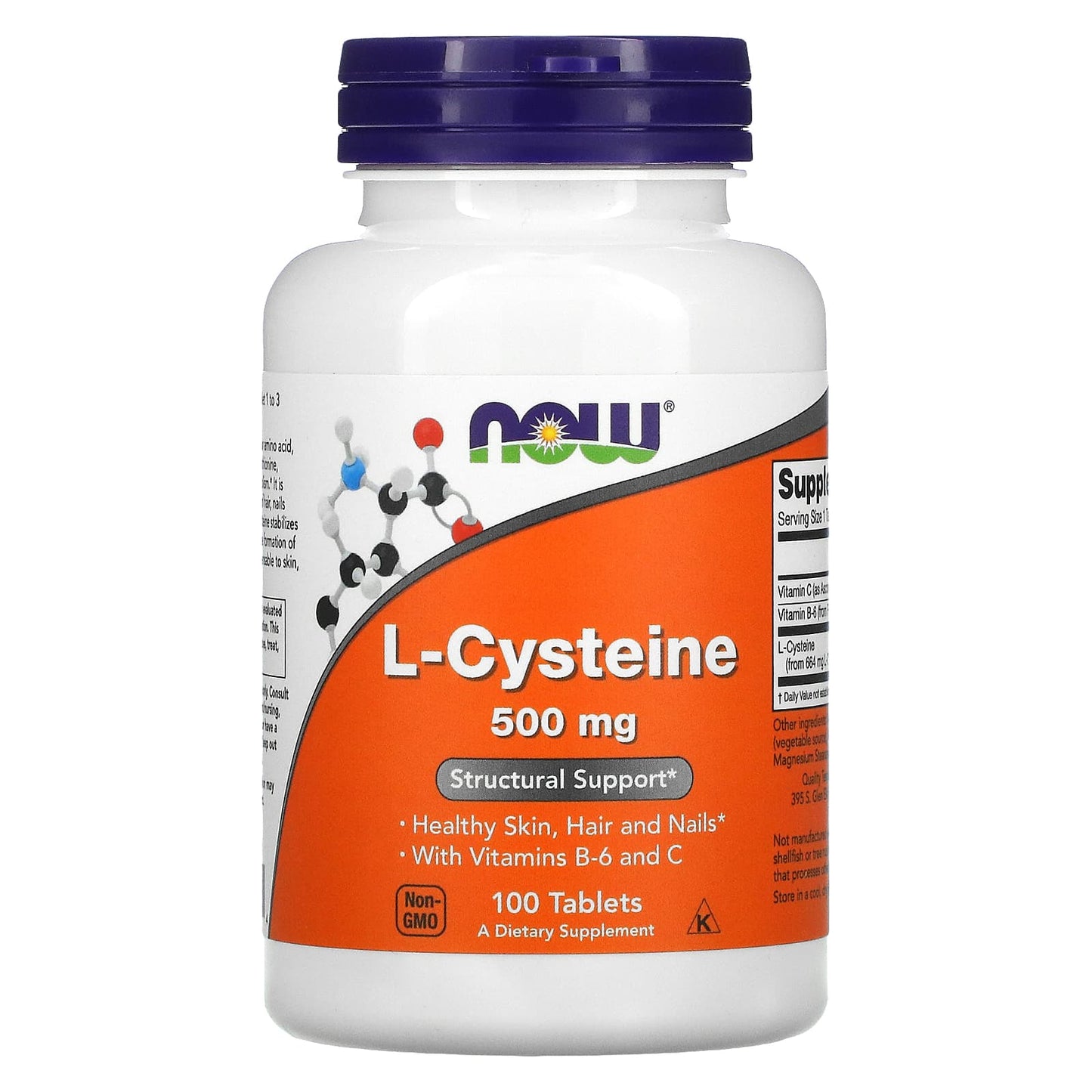 Now Foods, CYSTEINE 500mg, 100 Tablets UPC 733739000774 | HiLife Vitamins