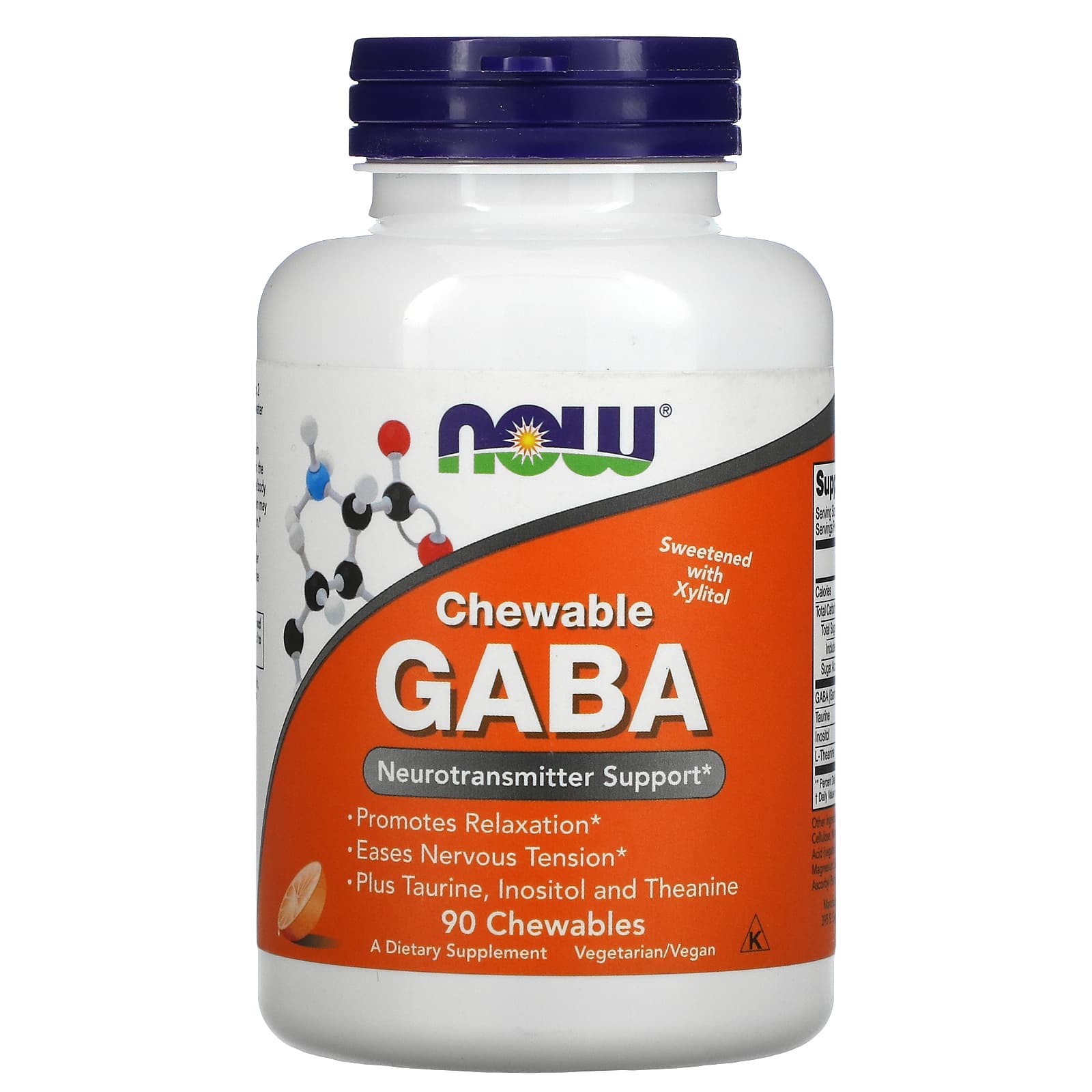 Now Foods, GABA 250mg, 90 Chewables UPC 733739000828 | HiLife Vitamins