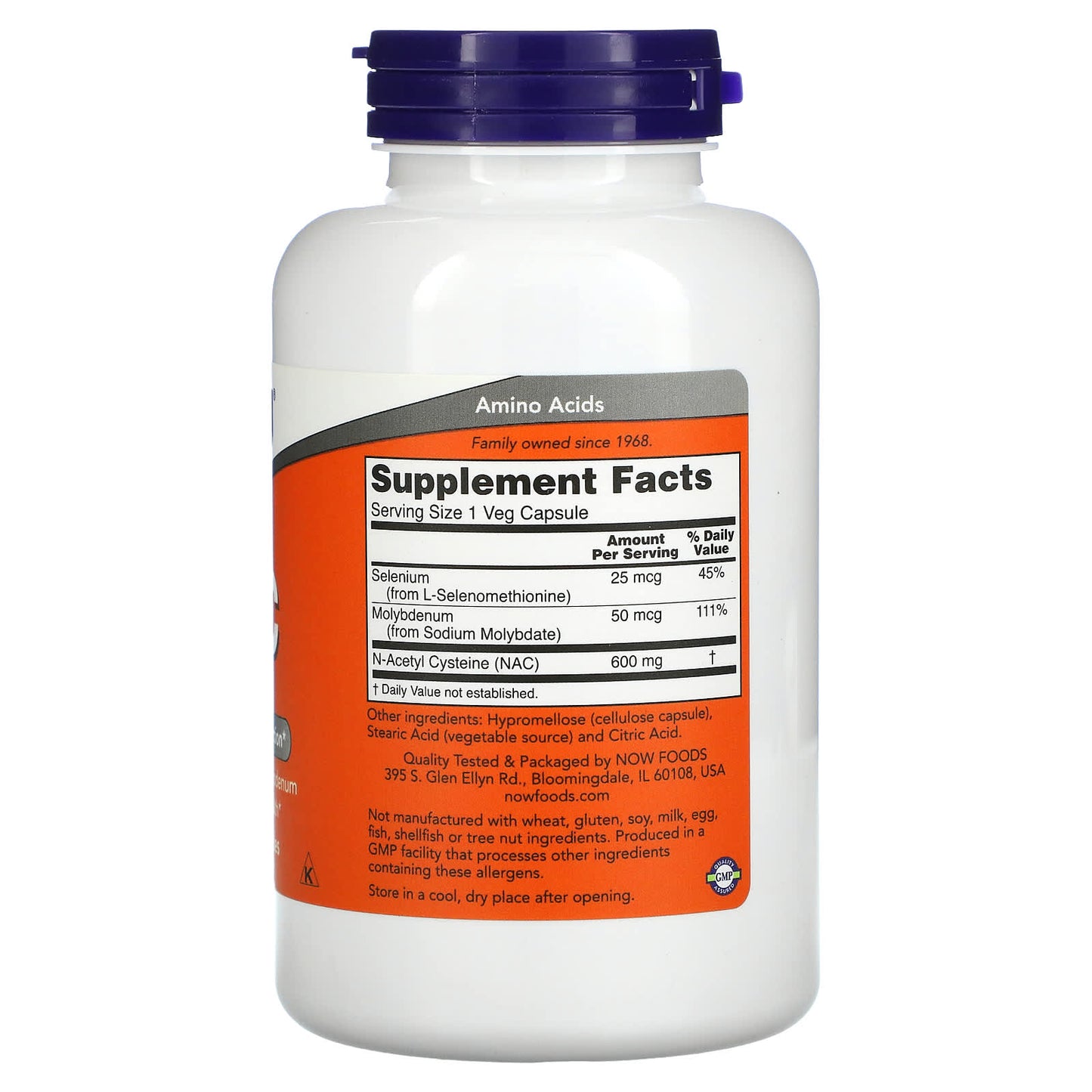 Now Foods, Nac-Acetyl Cysteine 600 mg, 250 Capsules UPC 733739000866 | HiLife Vitamins