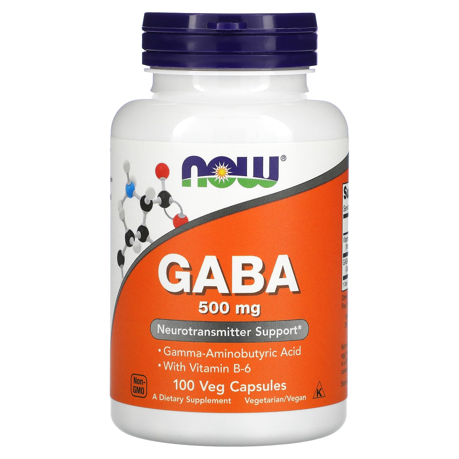 Now Foods, Gaba 500 mg + B-6, 100 Capsules UPC 733739000873 | HiLife Vitamins