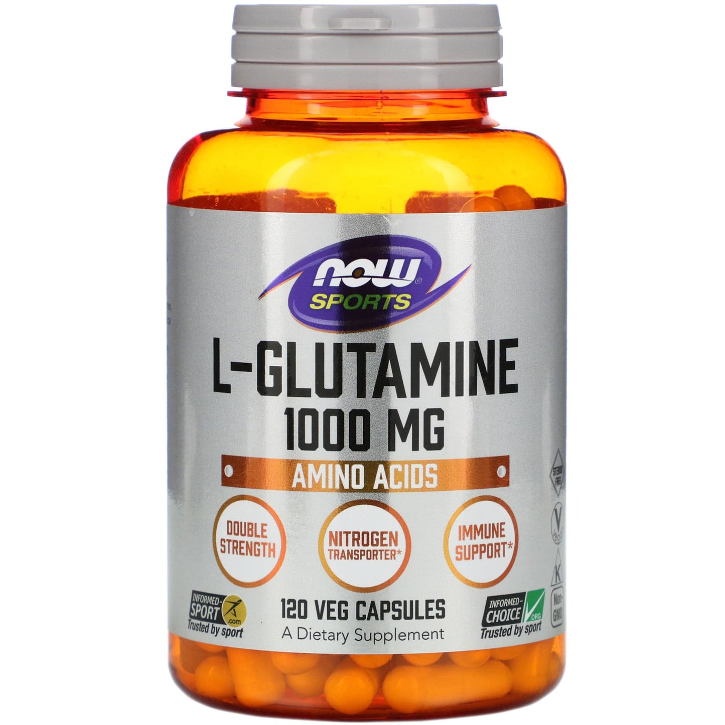 Now Foods, L-GLUTAMINE 1000mg NEW, 120 Capsules UPC 733739000941 | HiLife Vitamins