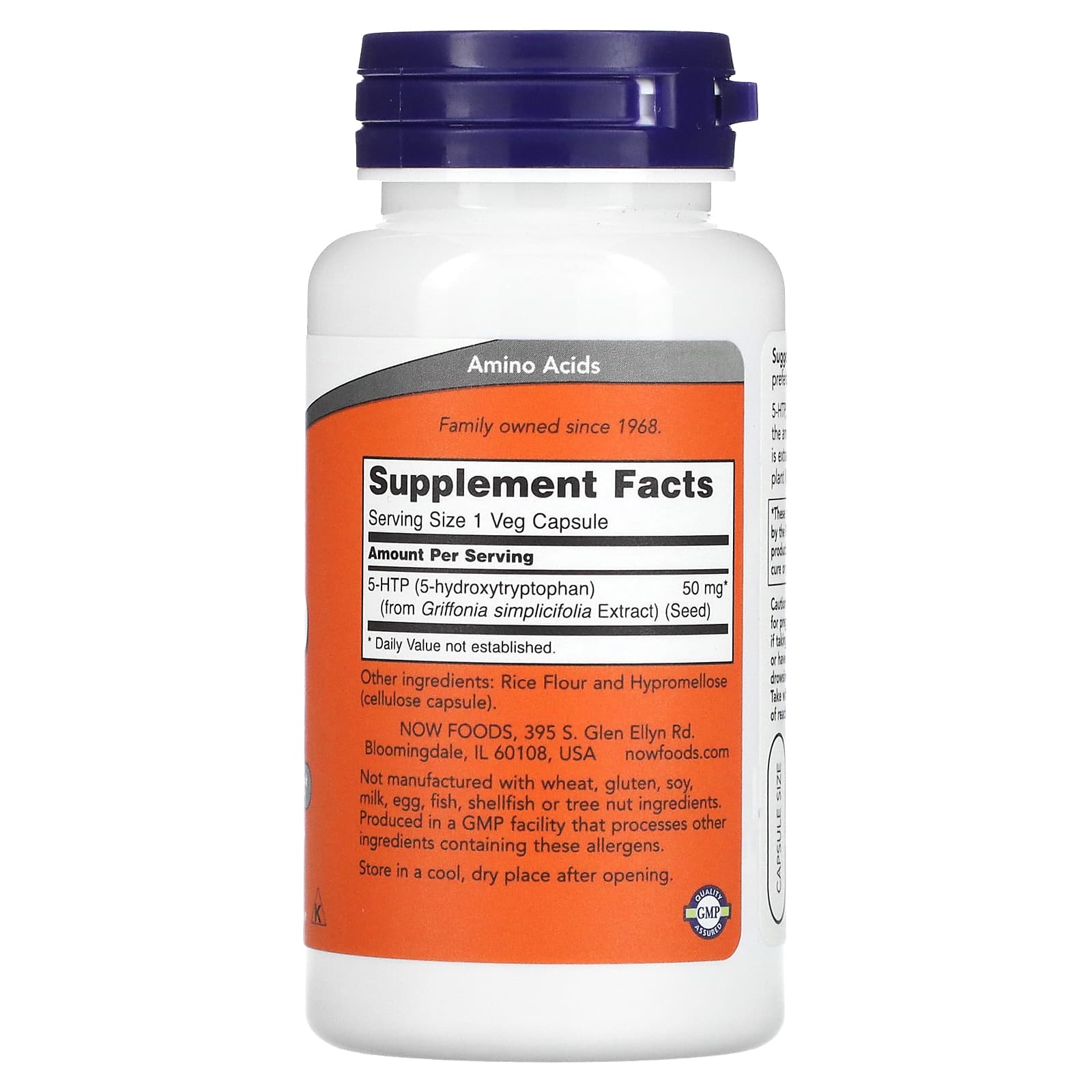 Now Foods, 5-Htp 50 mg, 90 Capsules UPC 733739000996 | HiLife Vitamins