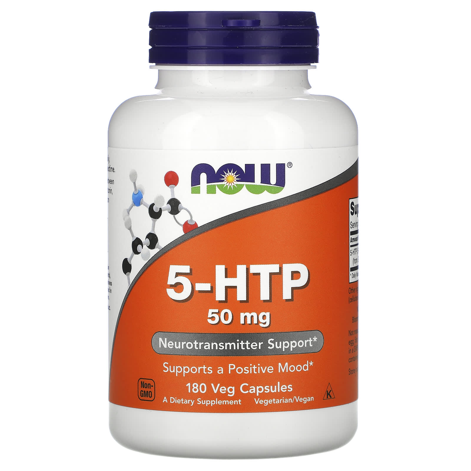 Now Foods, 5-HTP 50MG 180, 180 Capsules UPC 733739001016 | HiLife Vitamins
