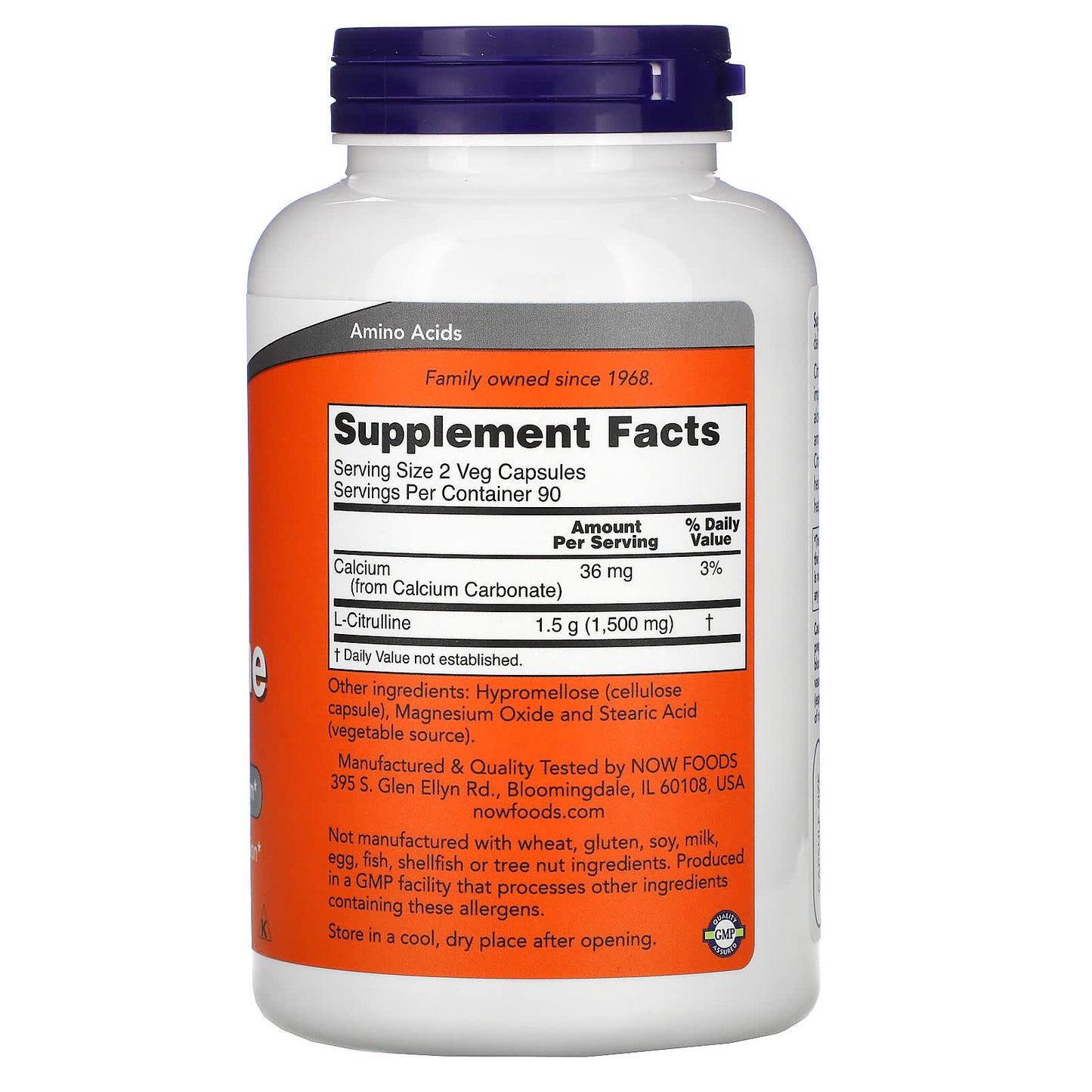 Now Foods, L-Citrulline, 750 mg, 180 Capsules UPC 733739001030 | HiLife Vitamins