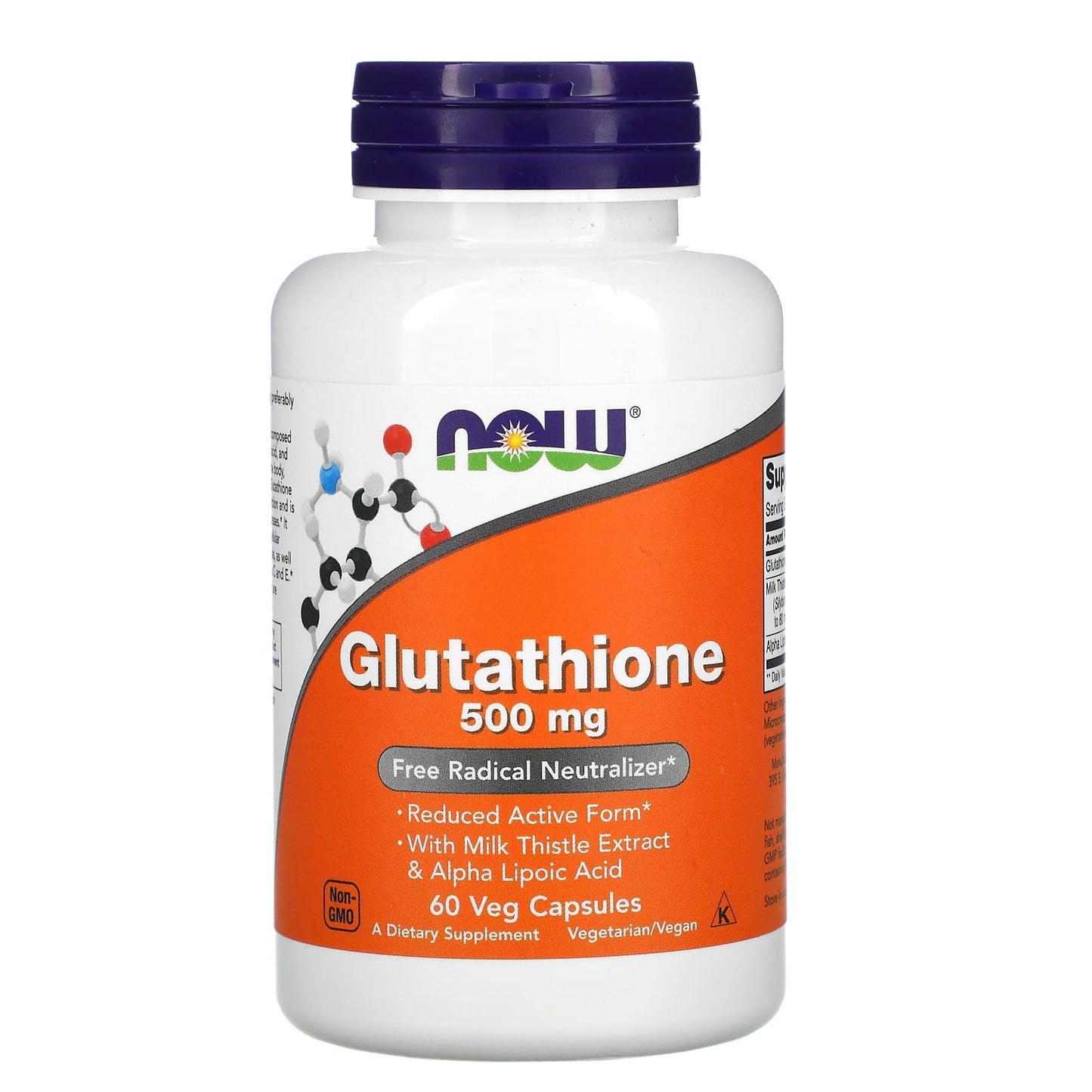 Now Foods, Reduced Glutathione 500mg 60, 60 Vegetarian Capsules UPC 733739001047 | HiLife Vitamins