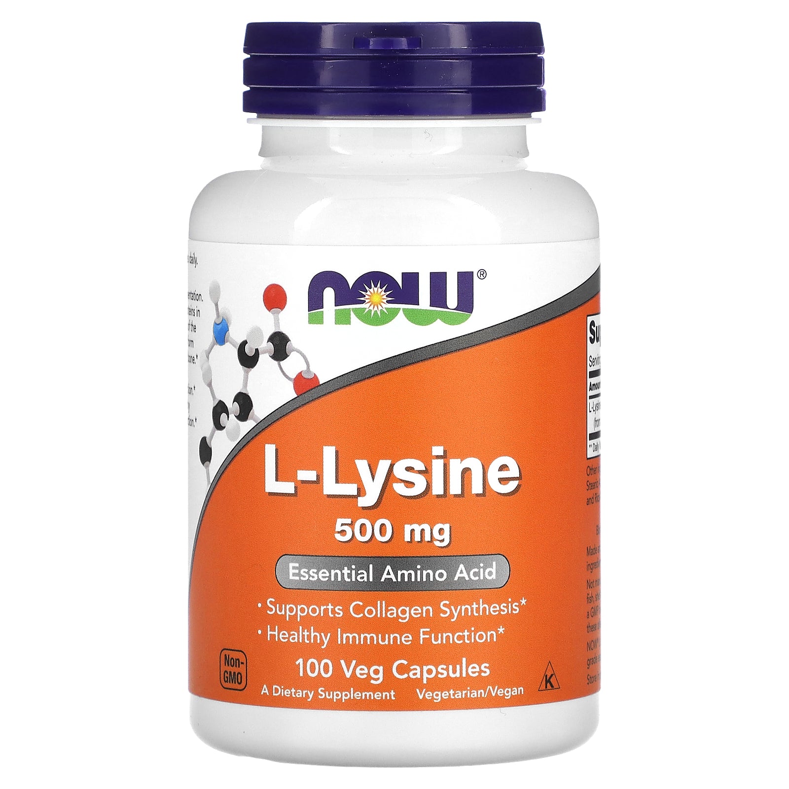 Now Foods, L-Lysine, 500 mg, 100 Capsules - 733739001108 | Hilife Vitamins